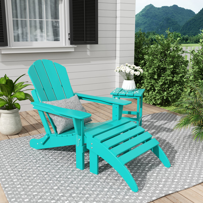 Chaise de patio avec repose-pieds Laguna, Turquoise