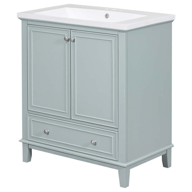 30" Bathroom Vanity with Sink Combo, Multi-functional Cabinet , Green