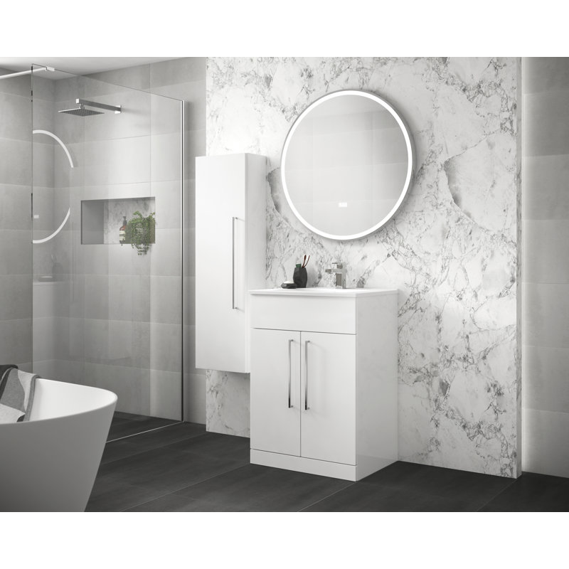 Wall Linen Cabinet, White Gloss