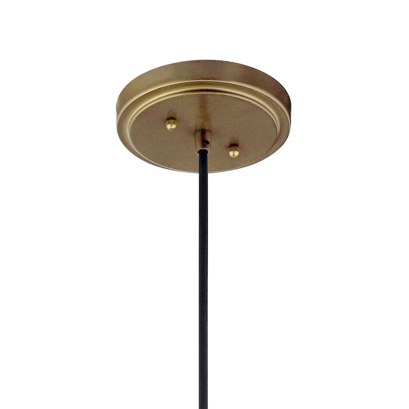 Luminaire suspendu en forme de dôme à 1 lumière Porterfield, Laiton naturel