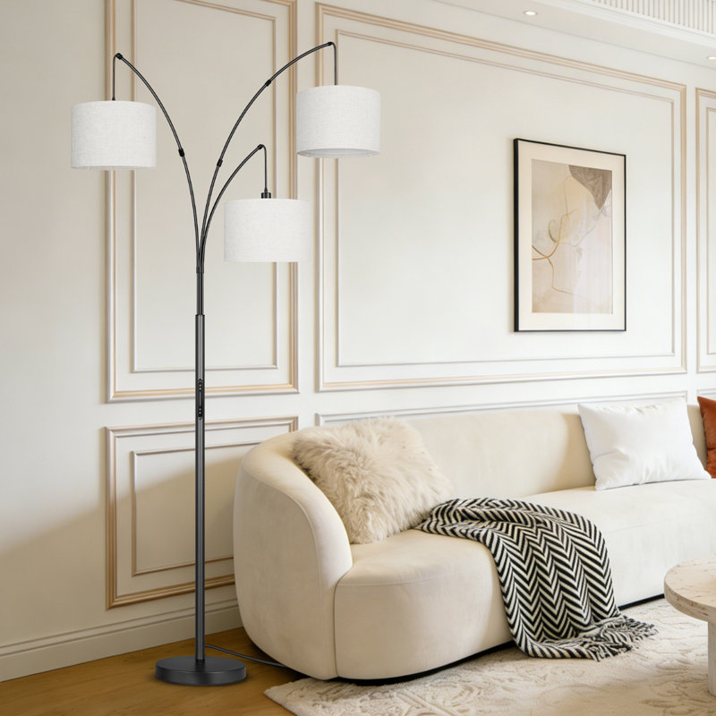 3 Light Tree Floor Lamp With Touch Slider Control And Remote Control