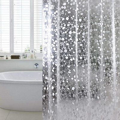 Shower Curtain Water Repellent,No Chemical Smell Liner,No Odor, Chlorine Free Liner,Heavy Duty for Stall, Bathtubs 72 x 72,12 Hooks