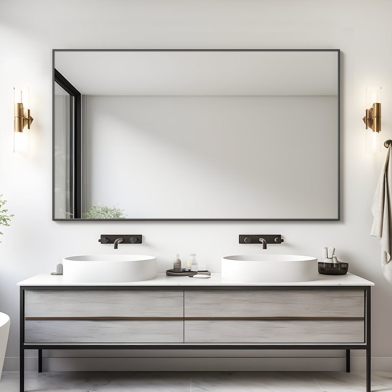 Miroir suspendu Kinkaid, Noir, 59 po x 35 po
