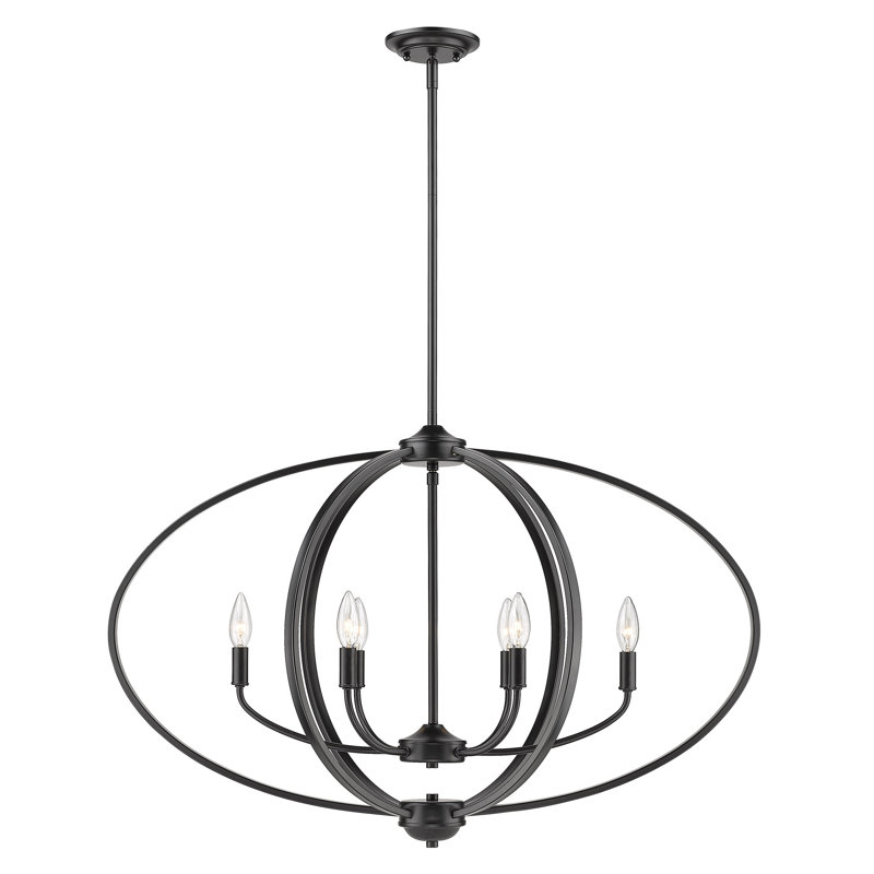 Petitt 6 - Light Dimmable Chandelier, Matte Black, No Shade