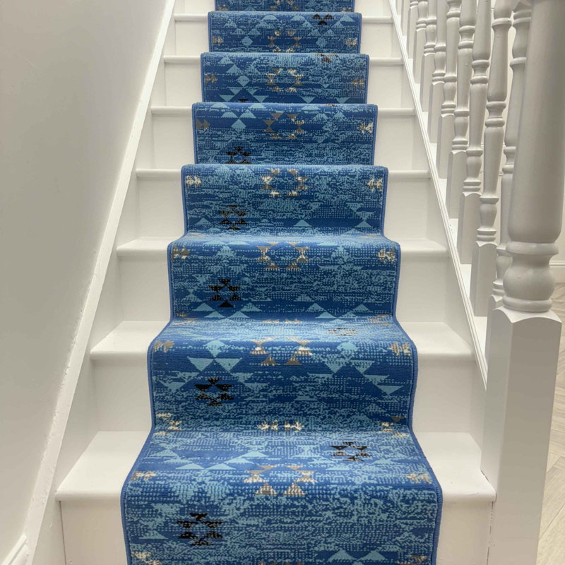Stair Runner Geometric Area Rug, Runner 60 x 450 cm