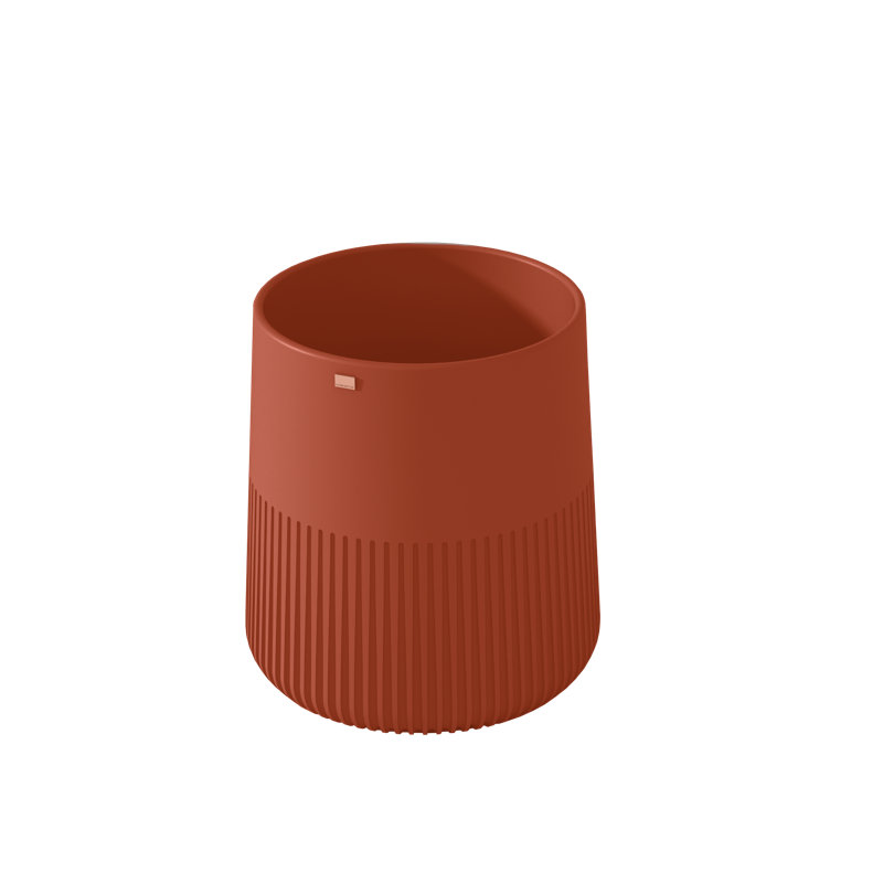 Konkretus Papua 14.5'' Concrete Circular Bathroom Sink, Terracota Red