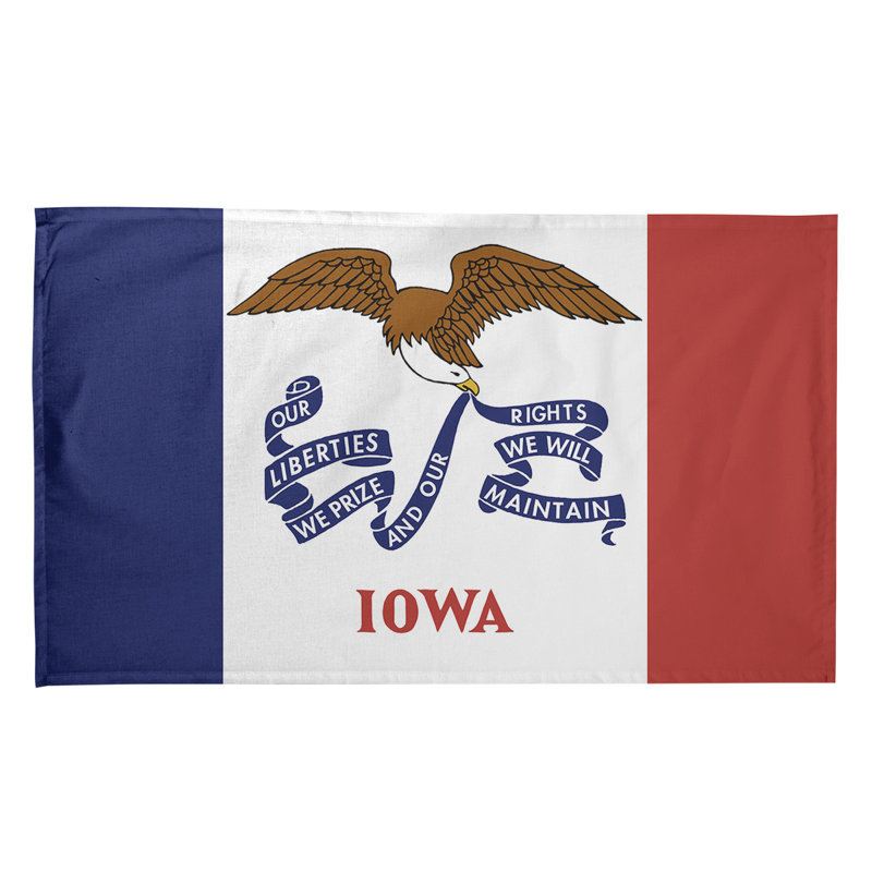 Serviette de thé à drapeau iowa, Sergé de coton
