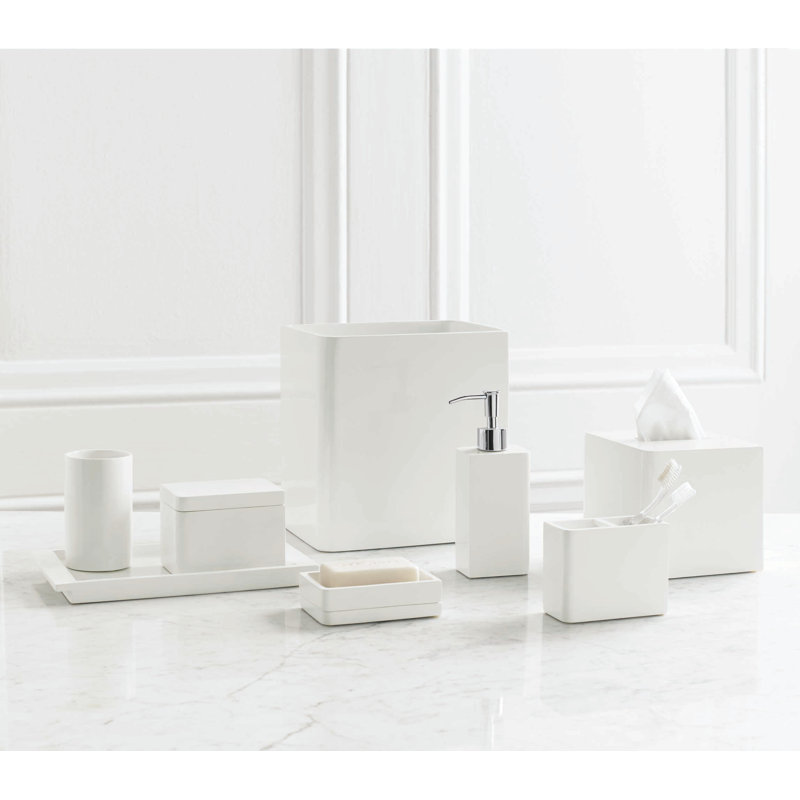 Glossy White Lacquer Resin Tissue Holder