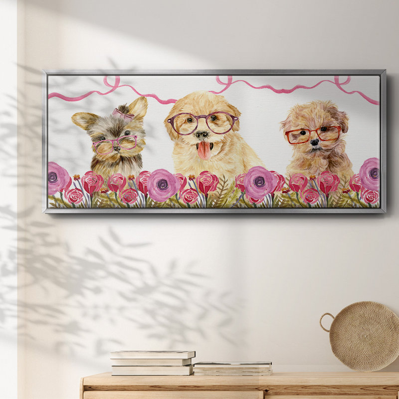 Collection Puppy Valentine, toile encadrée, H 8 po x l 20 po