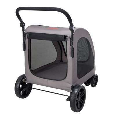 Pet Stroller 4-Wheels Dog Stroller Carrier 160lbs Weight Capacity Portable