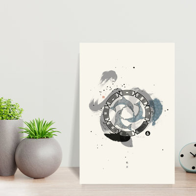 Sumi Dolphin Harmony, minimaliste paisible, dauphin serein, océan, art mural