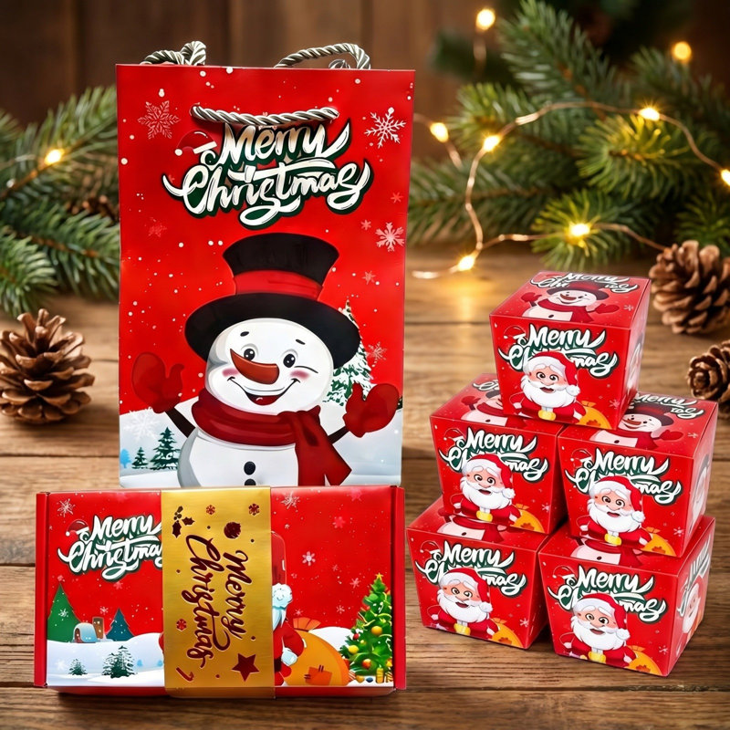 Boîtes en papier Boîte-cadeau rebondissant de Noël Boîte-cadeau