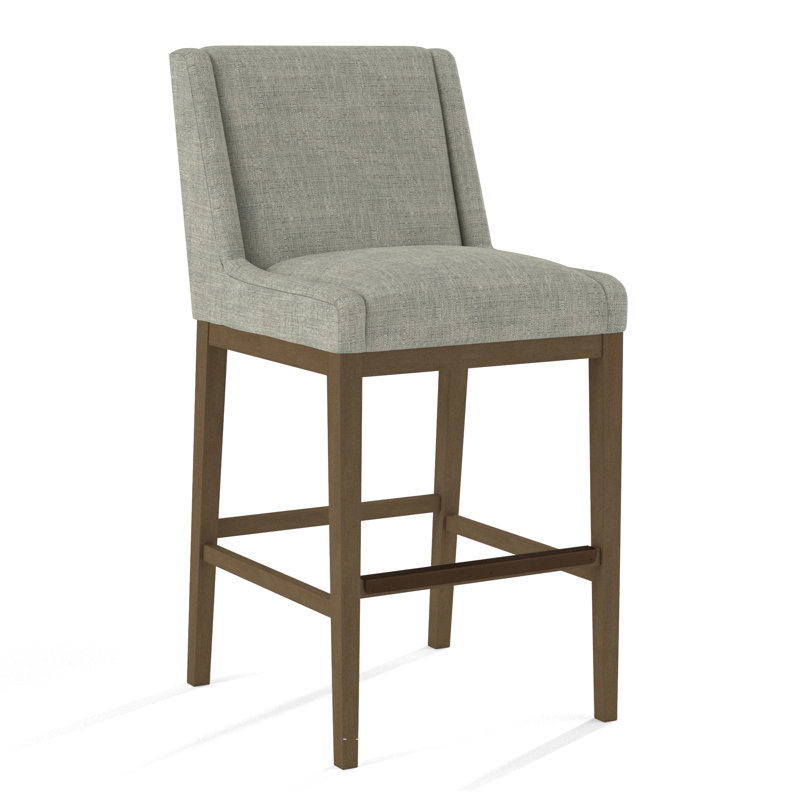 Upholstered Stool, Salvador Butter, Weathered Gray