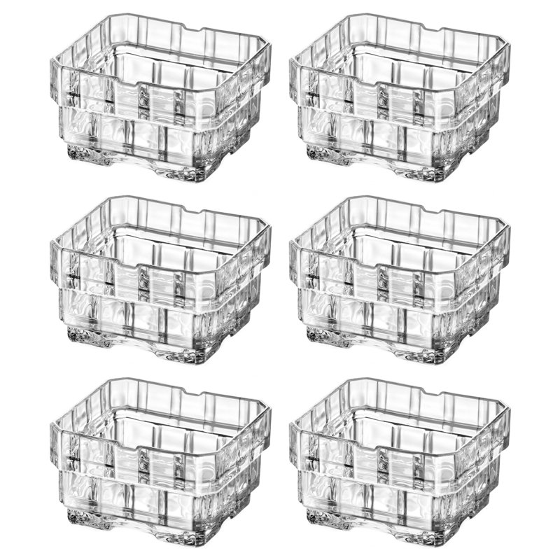 Glass - Stackable Bowl - Set Of 6 - Designed - 6.8 Oz. - For Kitchen Prep - Dessert - Dips And Candy - Made In Europe - By Barski