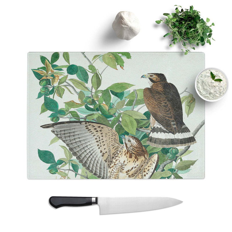 Tempered Glass Hawk Chopping Board, 39 cm W x 28.5 cm L