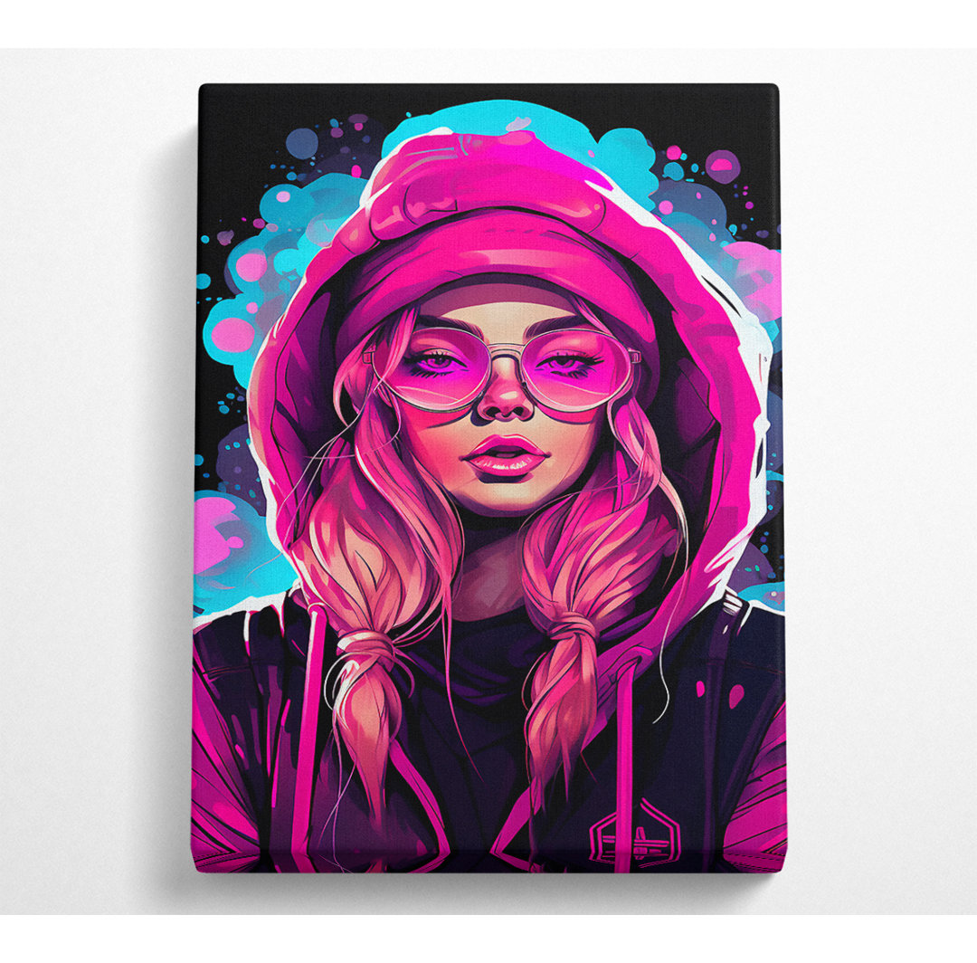 Hipster Cyberpunk Girl - Kunstdrucke auf Leinwand