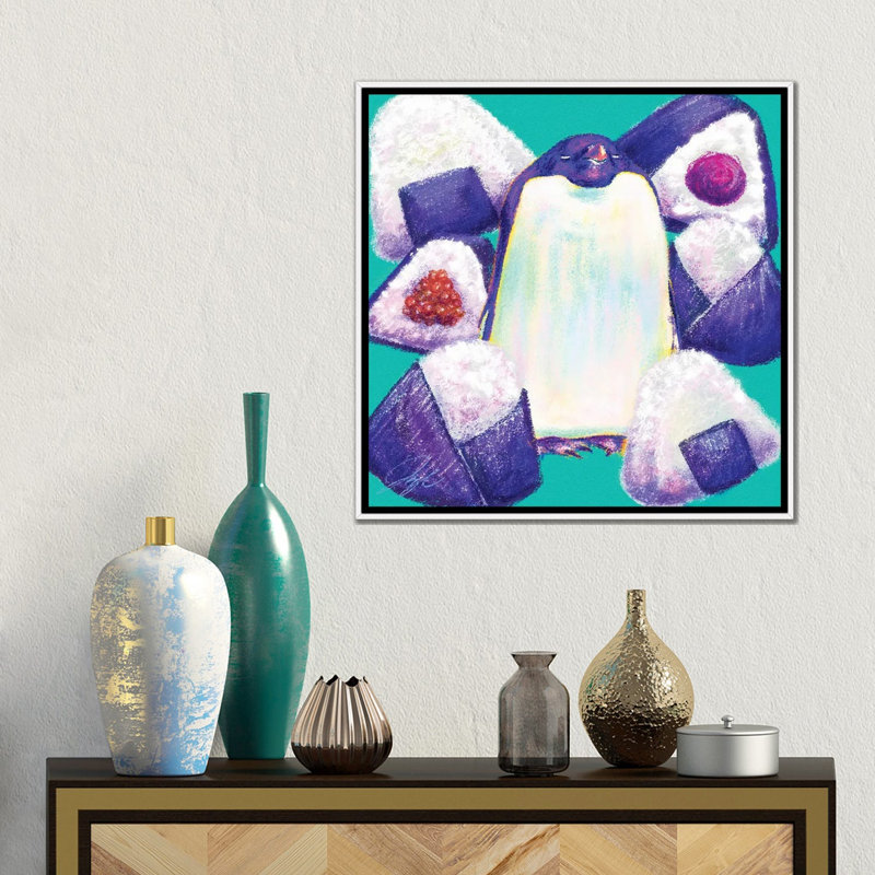 Pen-igiri - reproduction d'art murale - toile encadrée, 18 po x 18 po, Toile avec cadre, Blanc