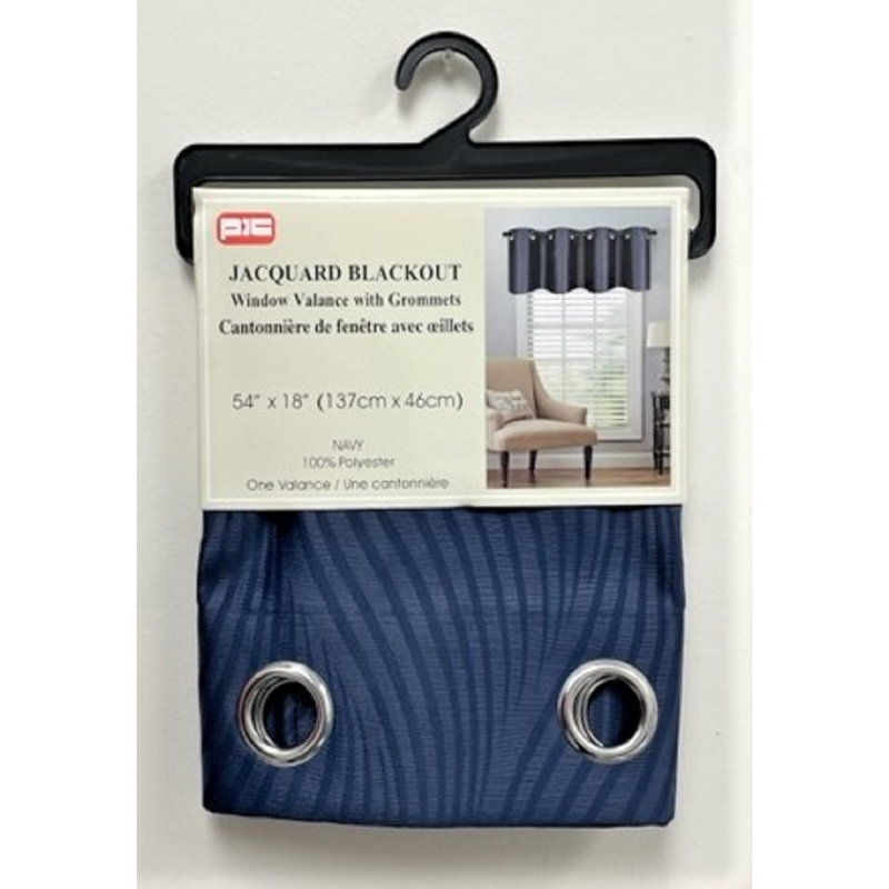 Cantonnière sur mesure Braxson, Bleu marine