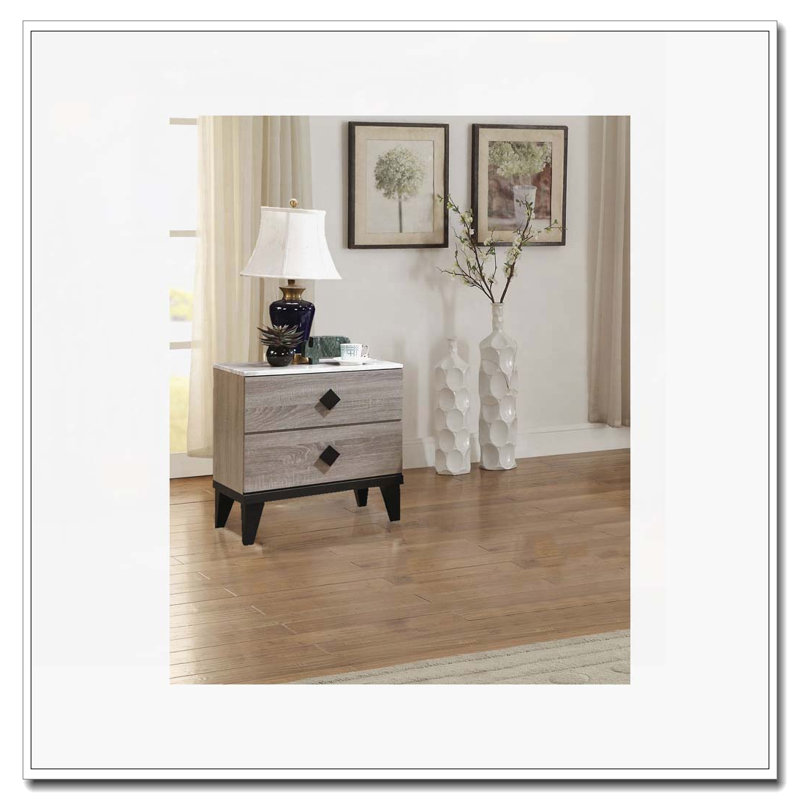 Nightstand with Storage Drawer, Light Brown