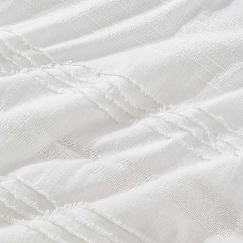 Merveilleux ensemble d'édredon léger pour toutes les saisons, Édredon pour très grand lit + 2 taies décorativ, Blanc