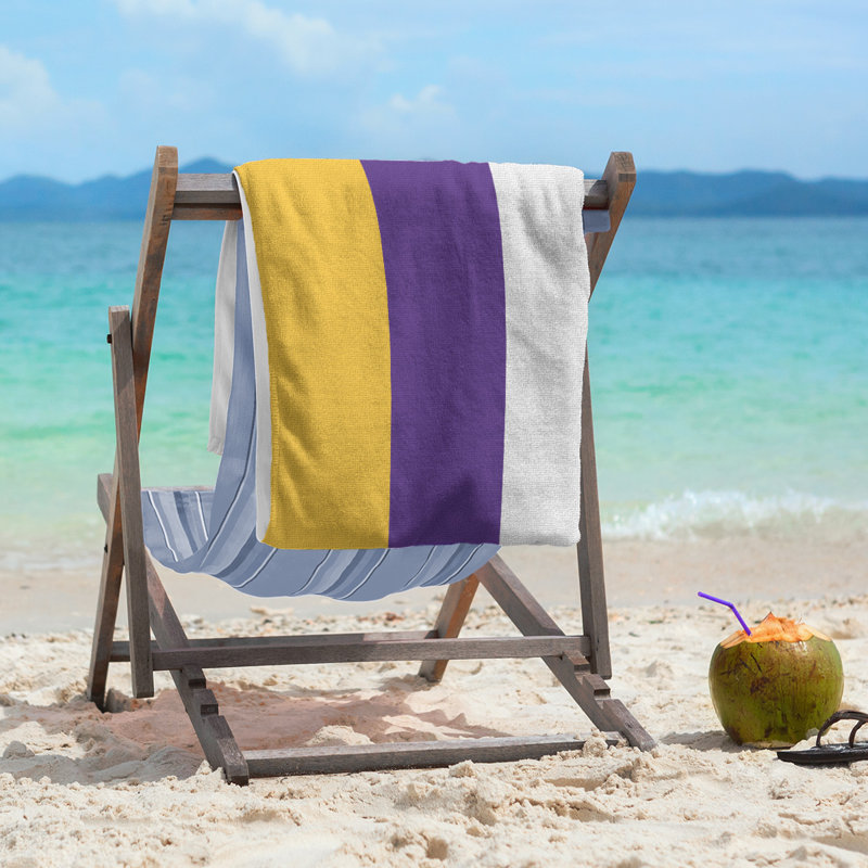 Cotton Blend Beach Towel, Purple