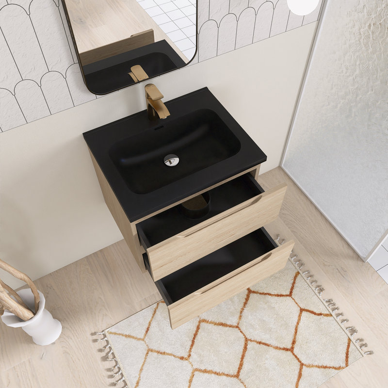 Meuble-lavabo simple 24 po avec comptoir en quartz intégré