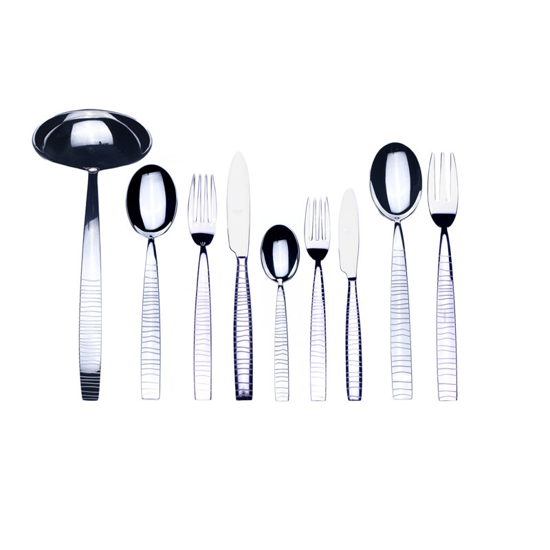 Tigre Flatware Set - 75 Pieces - Stainless Steel, Silver