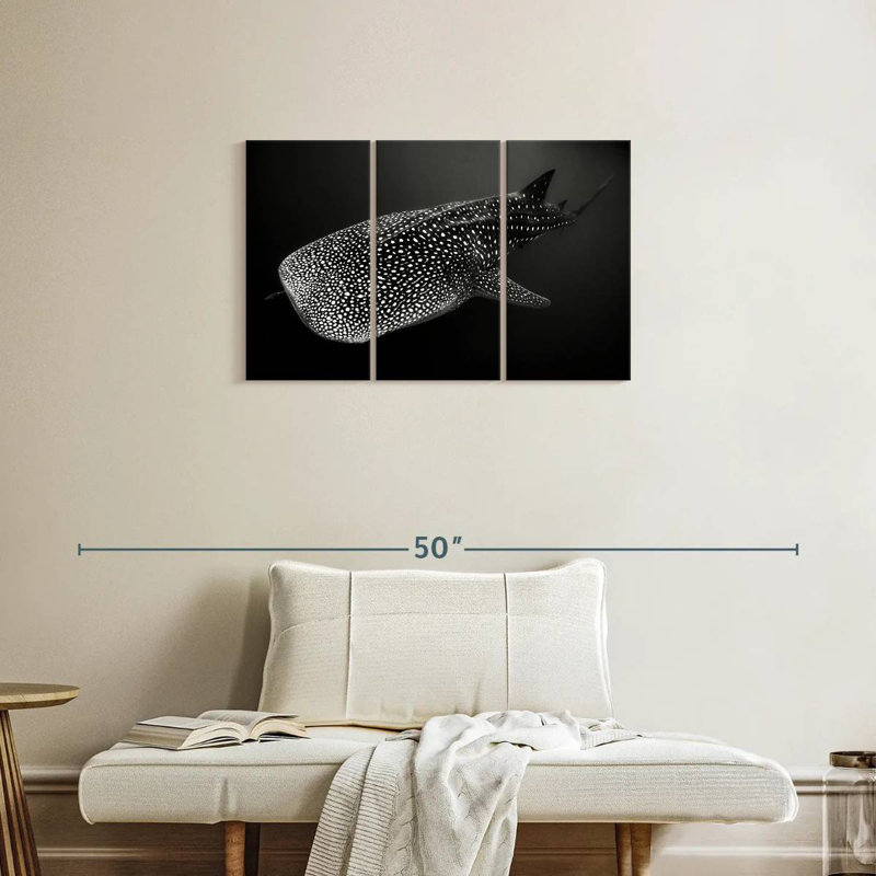 Brampt Monochrome Spotted Whale Shark, 20" H x 33" W
