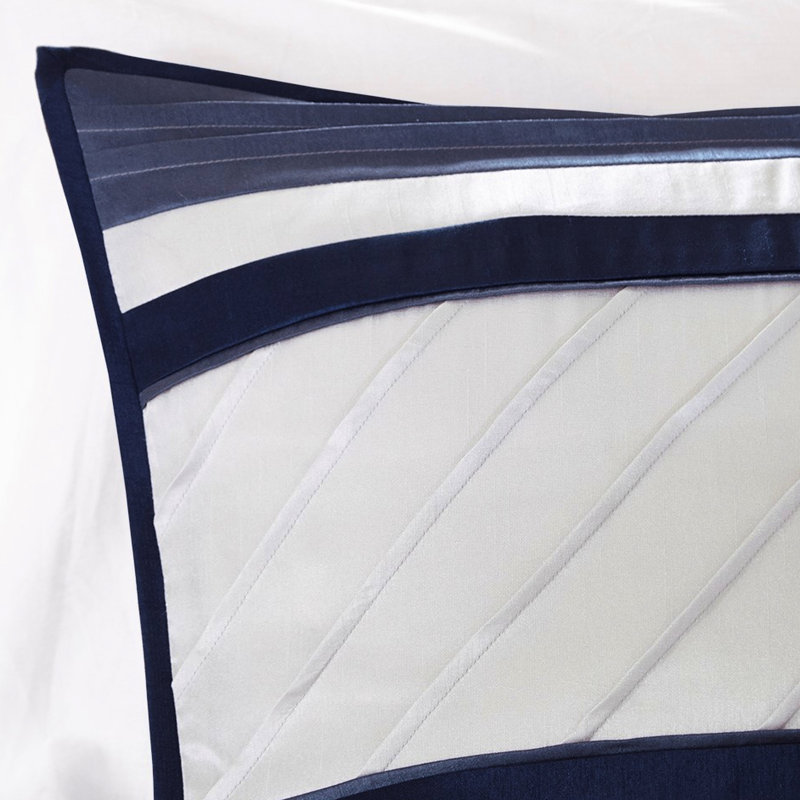 Édredon 7 pièces bleu marine pour très grand lit