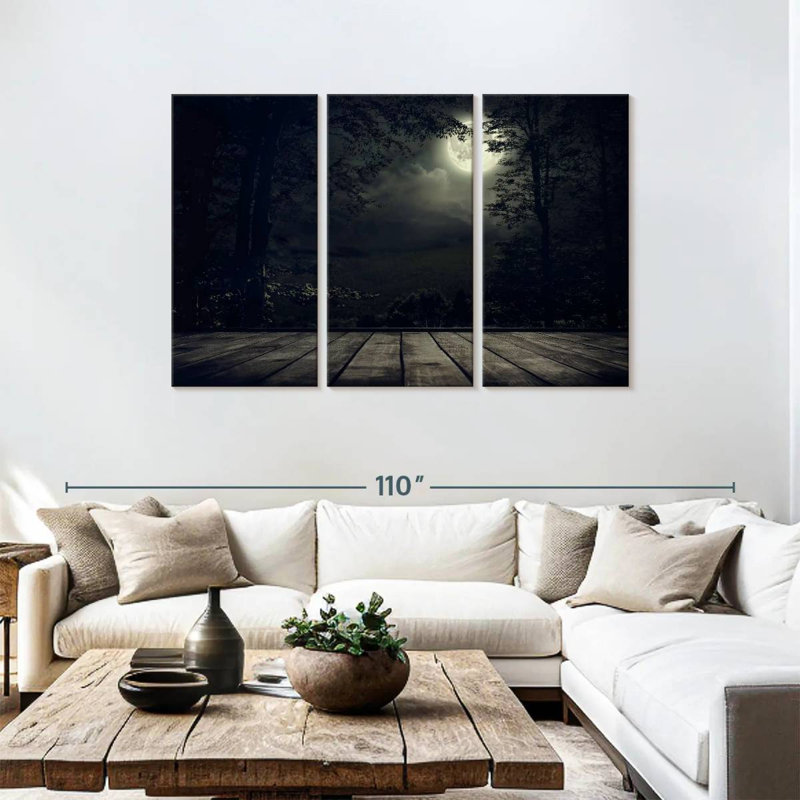 Pleine lune merveilleuse, H 48 po x l 74 po