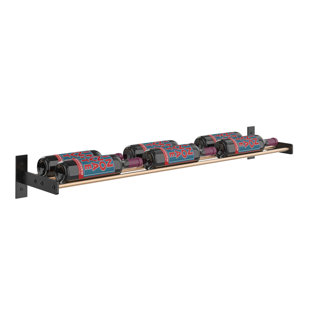 Abbie-May Wall Mounted Wine Bottle Rack in Matte Black and Golden Bronze