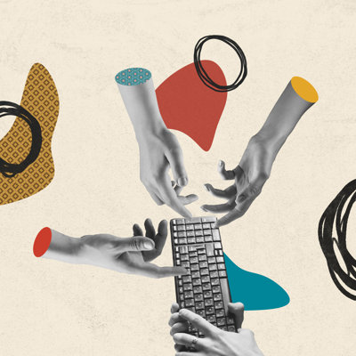 Contemporary Art Collage With Human Hands by Anton Vierietin - Wrapped Canvas Print