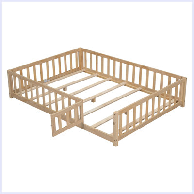 Modern Platform Bed with Fence and Door for Kids -  Red Barrel StudioÂ®, AF8F4455B4964451B59AD90EDE6EE9CF