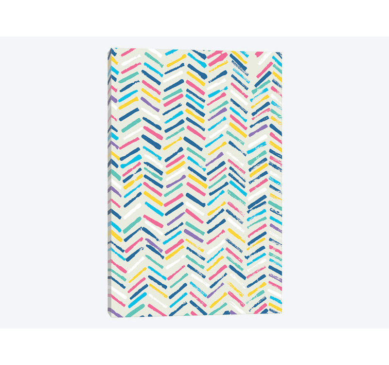 Chevron - reproduction sur toile tendue, H 12 po x l 8 po x P 0,75 po, Pas de tapis, Toile tendue