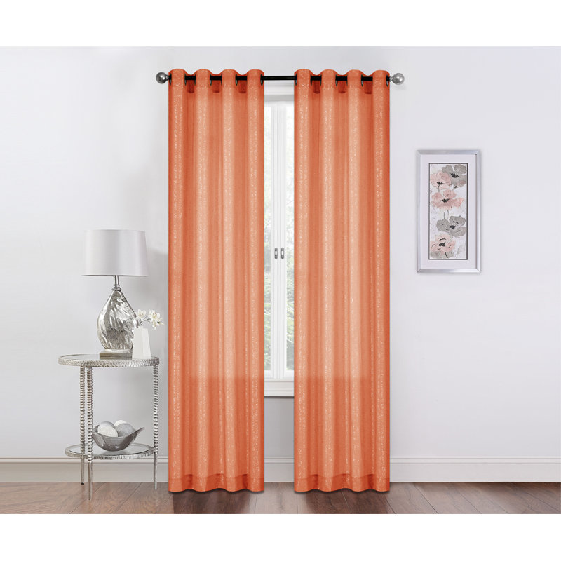 Hananiah Sheer Curtain Pair, Spice