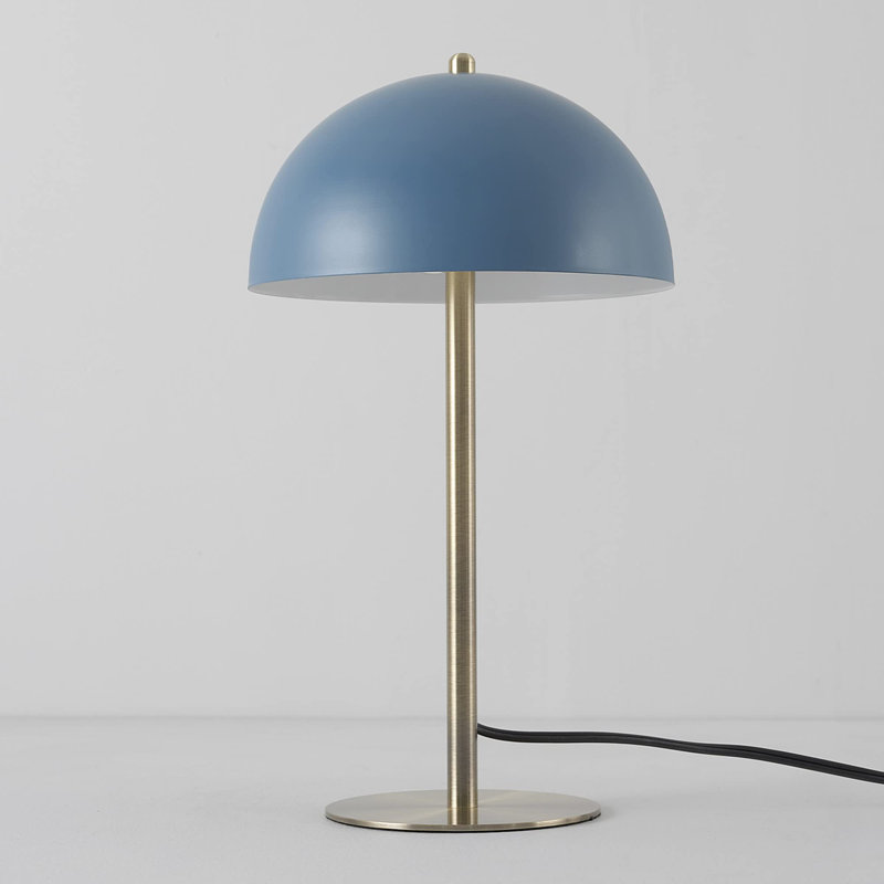 Lampe de bureau Luna - Design moderne et contemporain, abat-jour champignon, Bleu mat