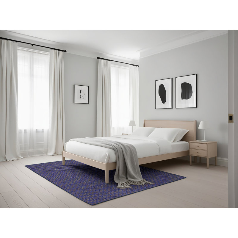 Tapis de zone violet foncé à motifs, Rectangle 5 pi x 7 pi