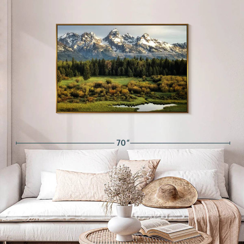 Grand Teton Beauty, Cadre flottant doré, 43 po x 29 po