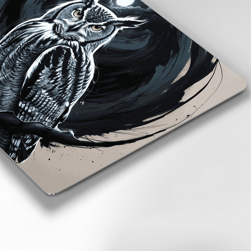 Art mural en métal noir Wildlife Owl, H 16 po x l 20 po
