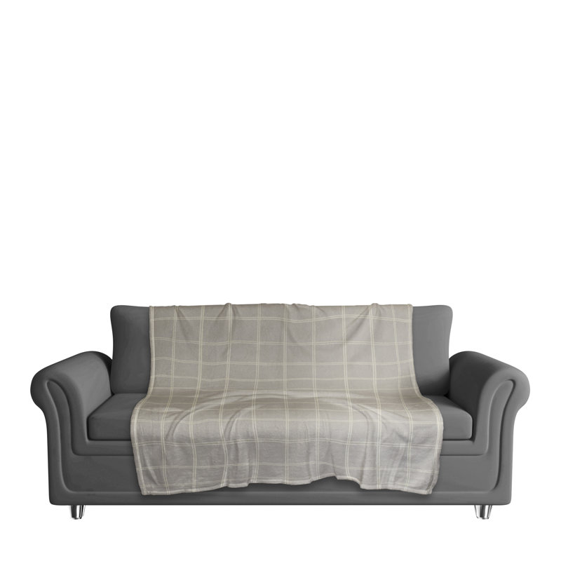 Hand Woven Throw Blanket, Gray/White