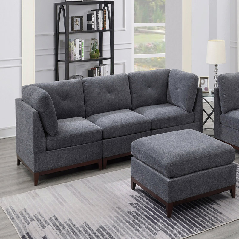 Repose-pieds en tissu chenille 1pc