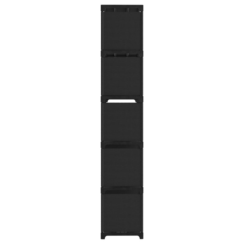 Étagère en acier l 40,6 po Maybrit, Noir, noir, noir, noir, 15 cubes