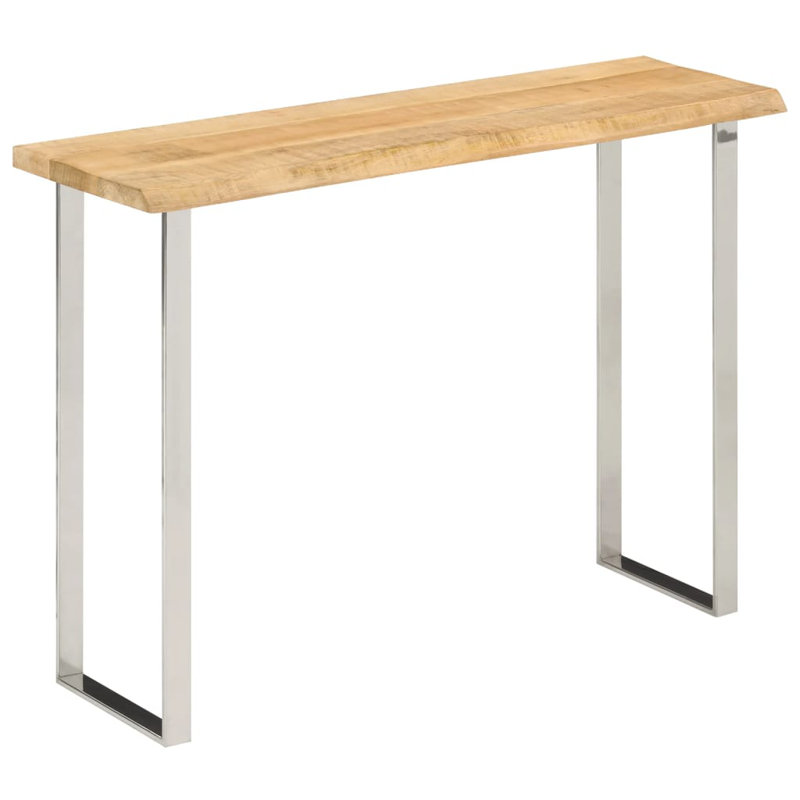 Adalis 105cm Solid Wood Top Console Table, Chrome