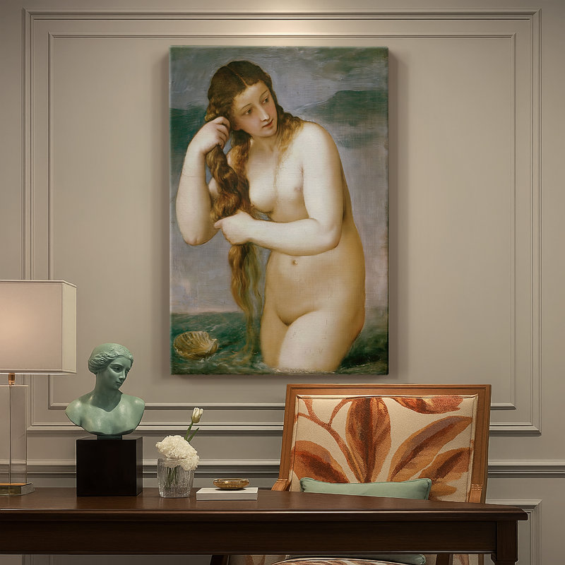 «Venus Anadyomene», toile tendue par Titian, 18 x 27