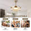 48" Dimmable Crystal Ceiling Fan With Led Lights And Remote Control-865544061