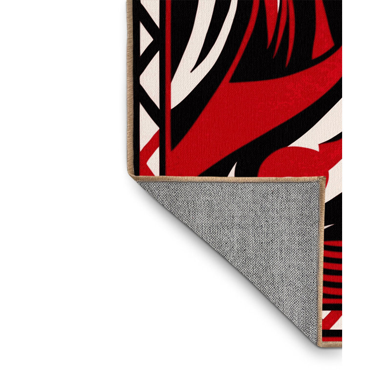 Abstract Prime Inferno Rug, Square 6'