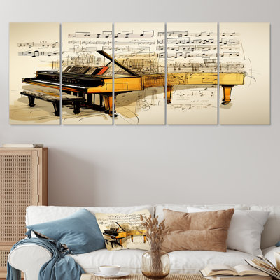 Acushnet - Piano Wall Art Decor 5 Piece