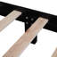Lit plateforme double en bois pleine grandeur avec structure de support robuste en lattes noires pour la saveur et les lattes