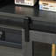 Console télé avec foyer électrique, rangement ouvert et armoires latérales-794909367