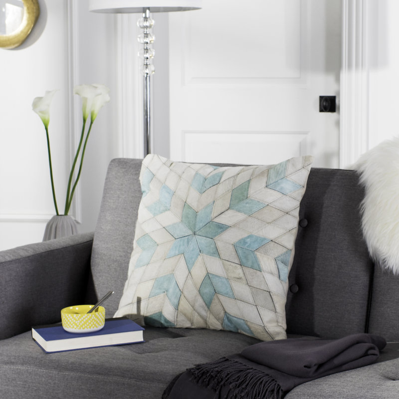 Geometric Cowhide Throw Pillow